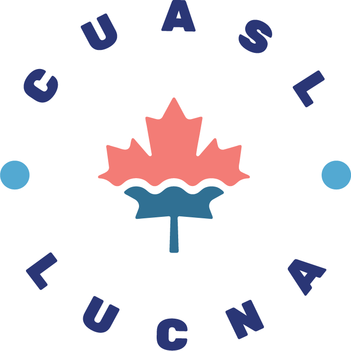 CUASL / LUCNA Circle Logo with Maple Leaf in Middle